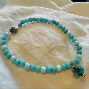 Dainty Matte Turquoise Beaded Bracelet